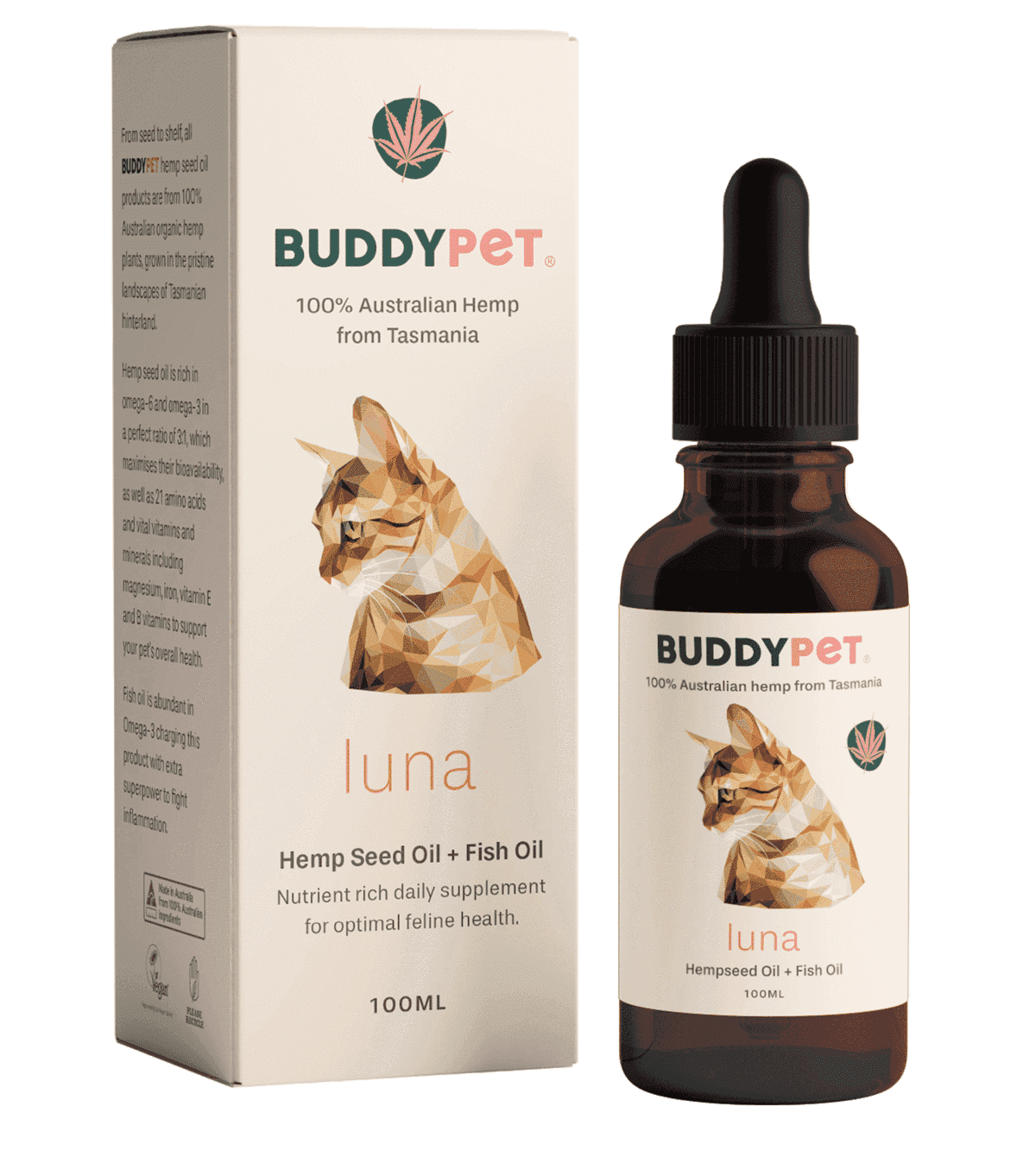 BUDDYPET Luna fish oil and hemp oil blend